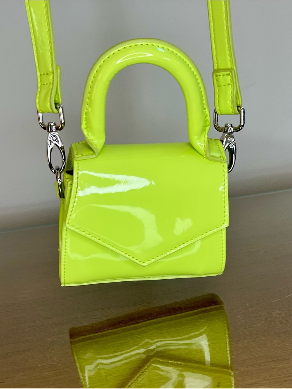 Wild Fable Y2K Micro Mini Crossbody Bag - Neon Green/Electric Lime Shiny PVC